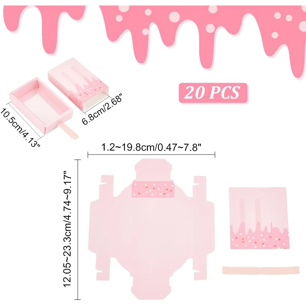 20pcs Paper Ice Cream Shape Gift Boxes 20pcs 3.6x2 Inch Mini Cartoon Candy Folding Paper Box Party Favor Candy Box for Halloween