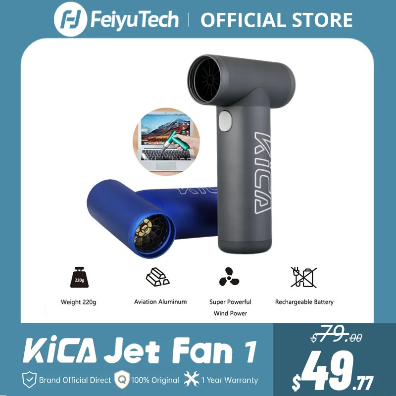 

KICA Jetfan-1 Portable Air Blower Mini Turbo Fan Rechargeable Keyboard Cleaner Compressed Air Duster for Computer PC Car Camera