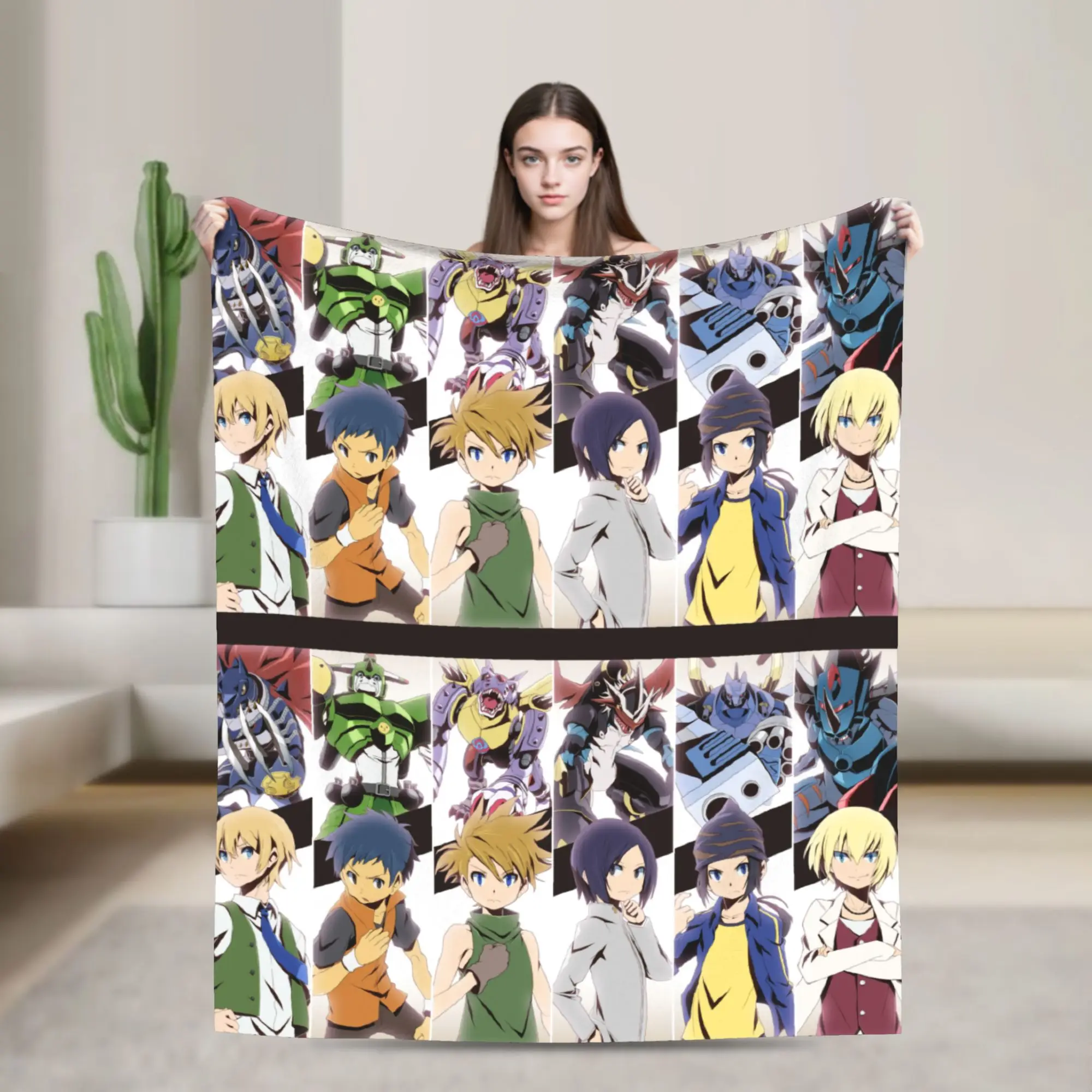 

Digimon Taichi Anime Blanket Digital Monsters Flannel Novelty Warm Throw Blankets for Home Textile Decor