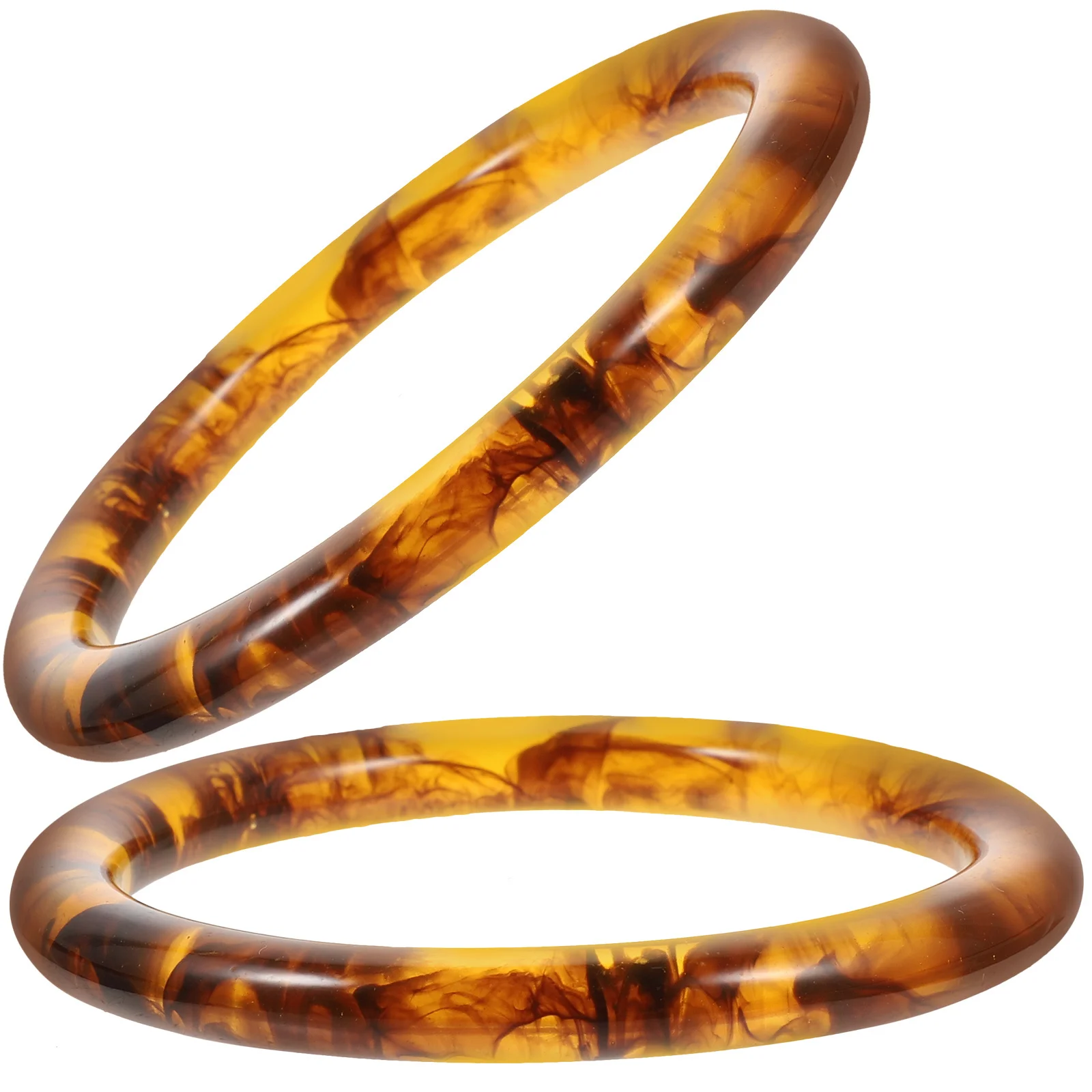 

2Pcs Resin Circle Handles 10CM Amber Color DIY Bag Accessories Handbag Replacement Clutch Purse Craft Smooth Grip