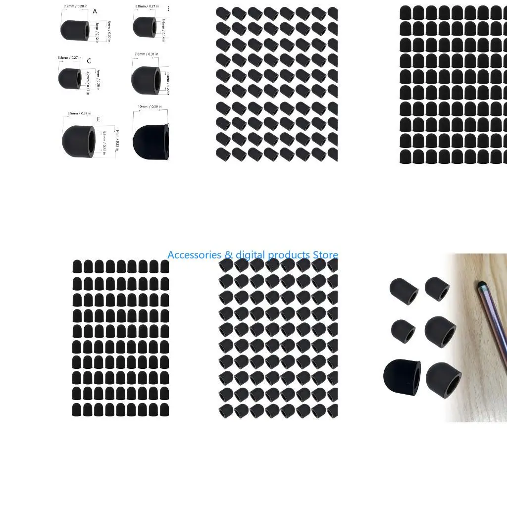 77JD Smooth Touchscreens Styluses Pen Replacement Heads Silicone Material 100Pack