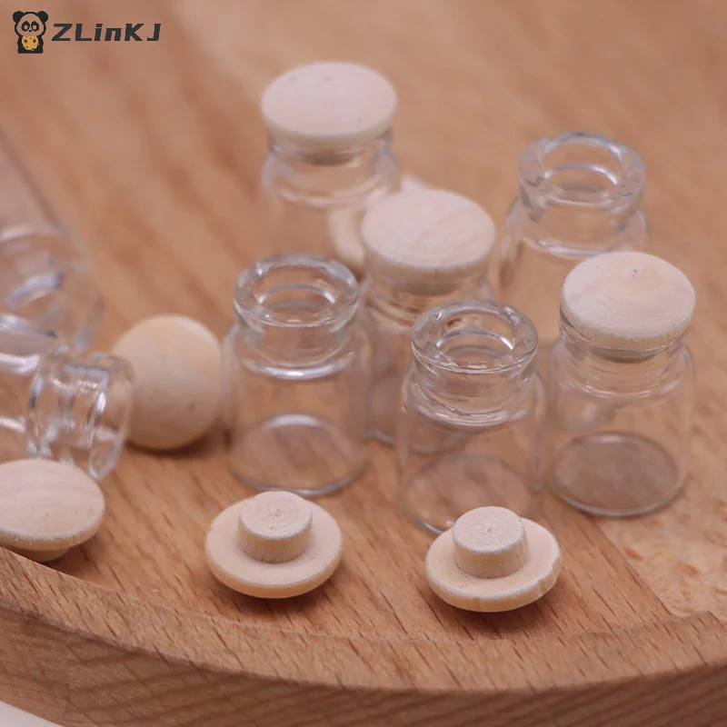 ▶ 4-teiliges Set Puppenhaus Mini-Bonbongläser Küchen-Spielzeug Transparente Aufbewahrungsgläser