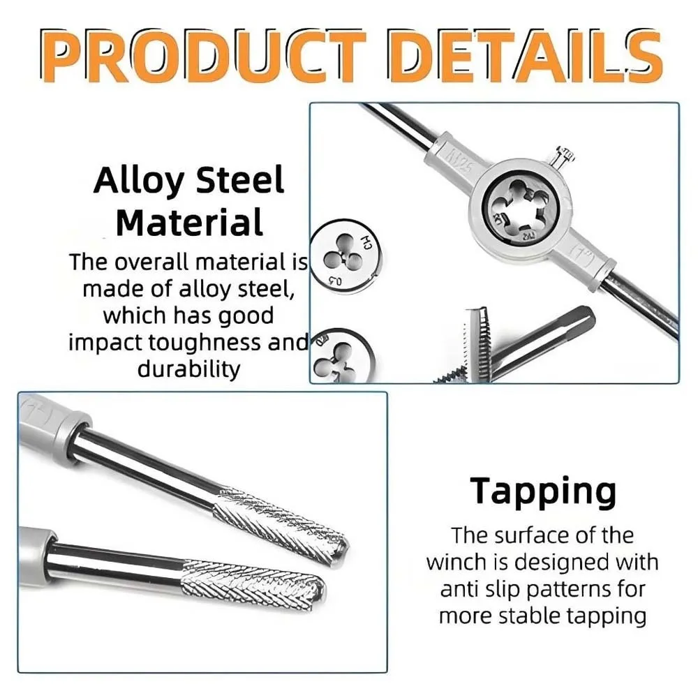 مجموعة الصنبور والقالب متعددة الوظائف قابلة للتعديل وسهلة الإزالة المكسورة المسمار النازع المدمجة القوية مخلب كسر مزيل الترباس بالوعة #4