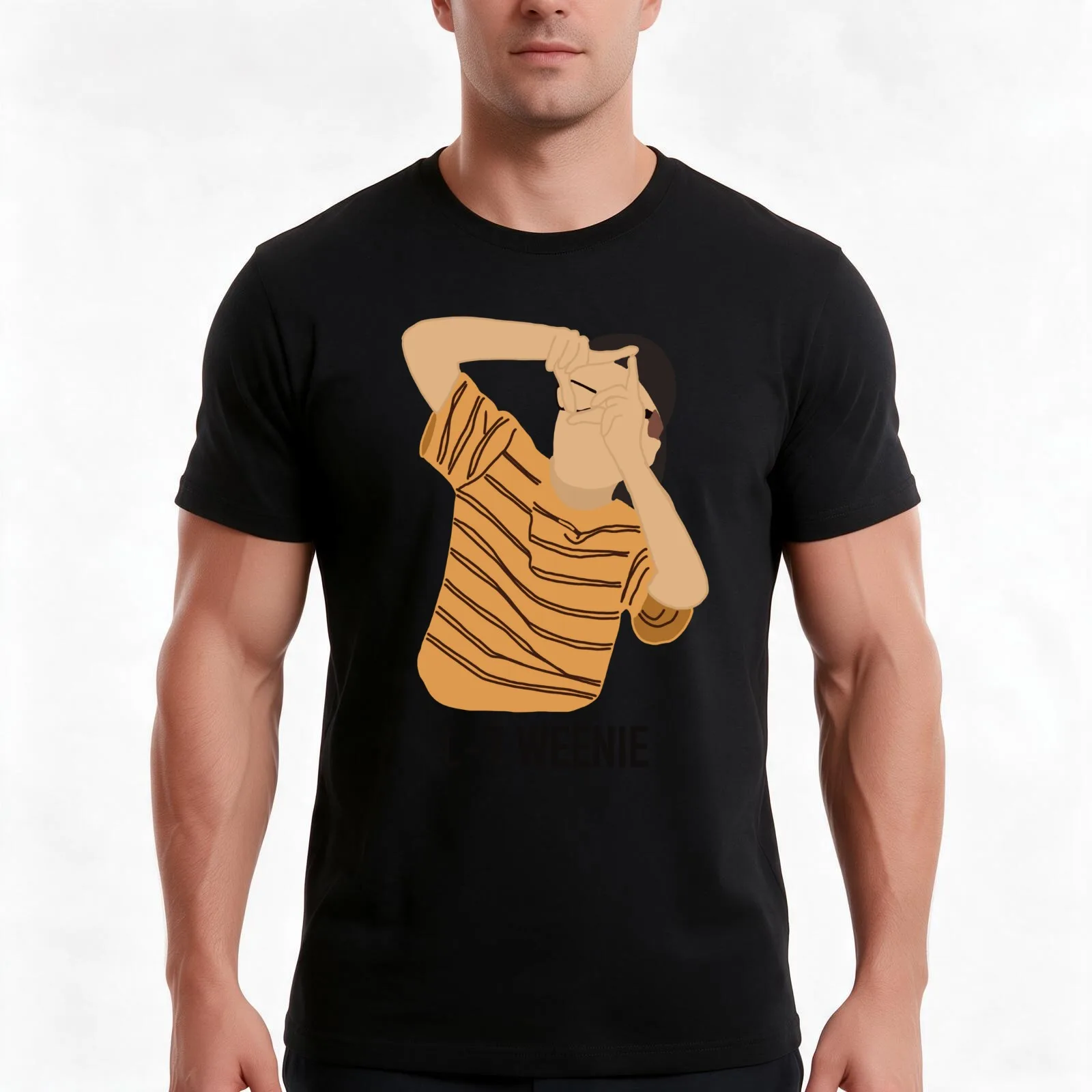 Sandlot L7 Weenie T-Shirt, Summer Casual Cotton Tee, Oversized Streetwear Tops, Vintage Graphic Print, Loose Fit Short Sleeve