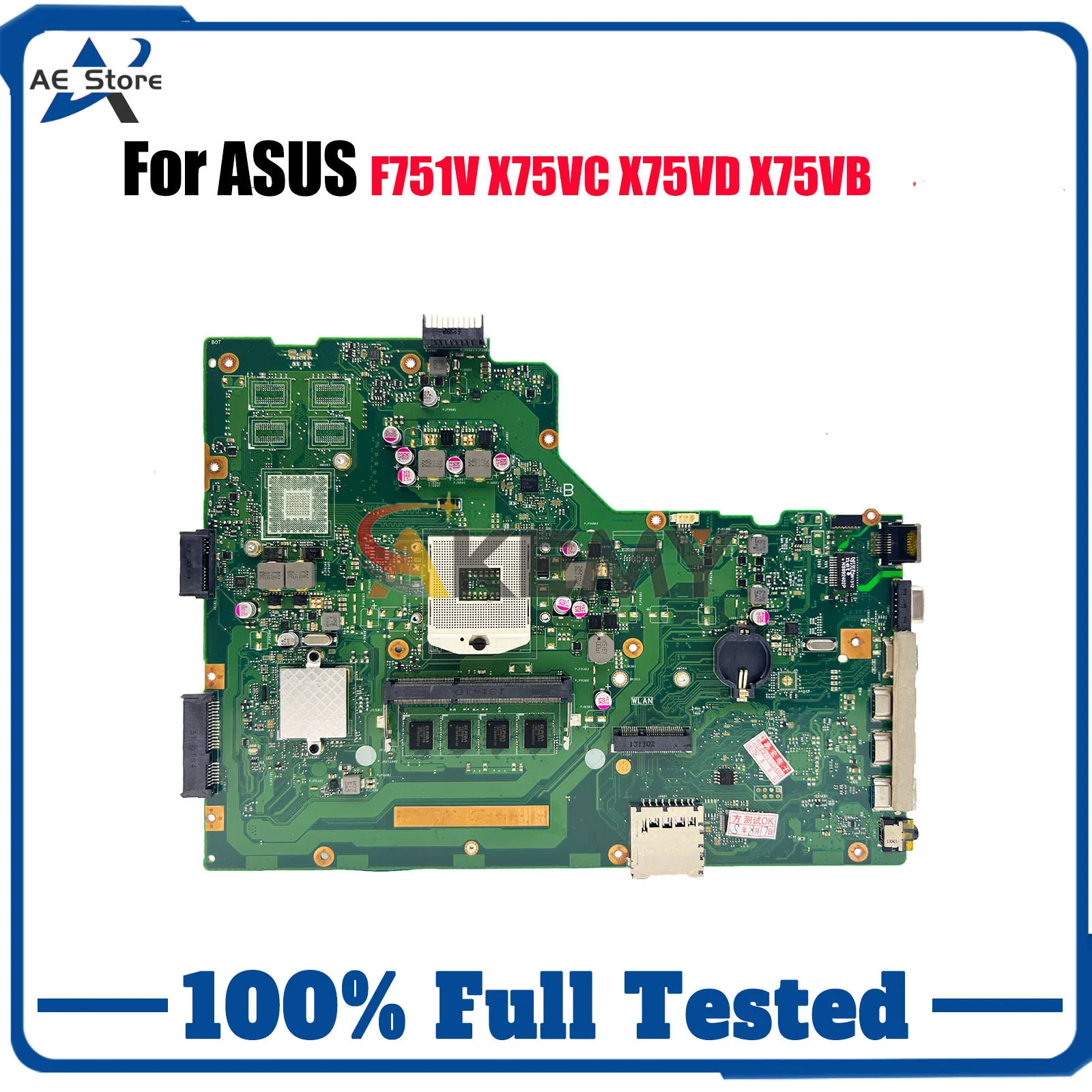 

Материнская плата для ноутбука X75VD для ASUS VivoBook X75V X75VD X75VB X75VC F751V, материнская плата для ноутбука, в наличии, 100% тестирование, ОК, быстрая доставка