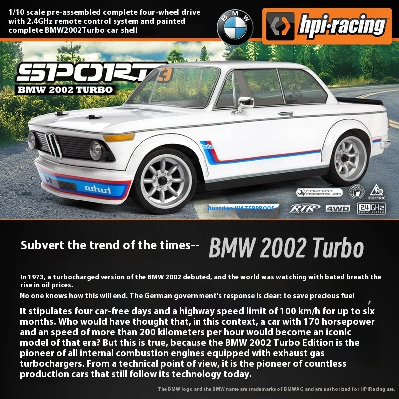 Nuovo 1/10 HPI SPORT 3 Auto telecomandata 2002 Turbo a quattro ruote motrici a pianale Rv Drift Modello di simulazione giocattolo 160938 160937