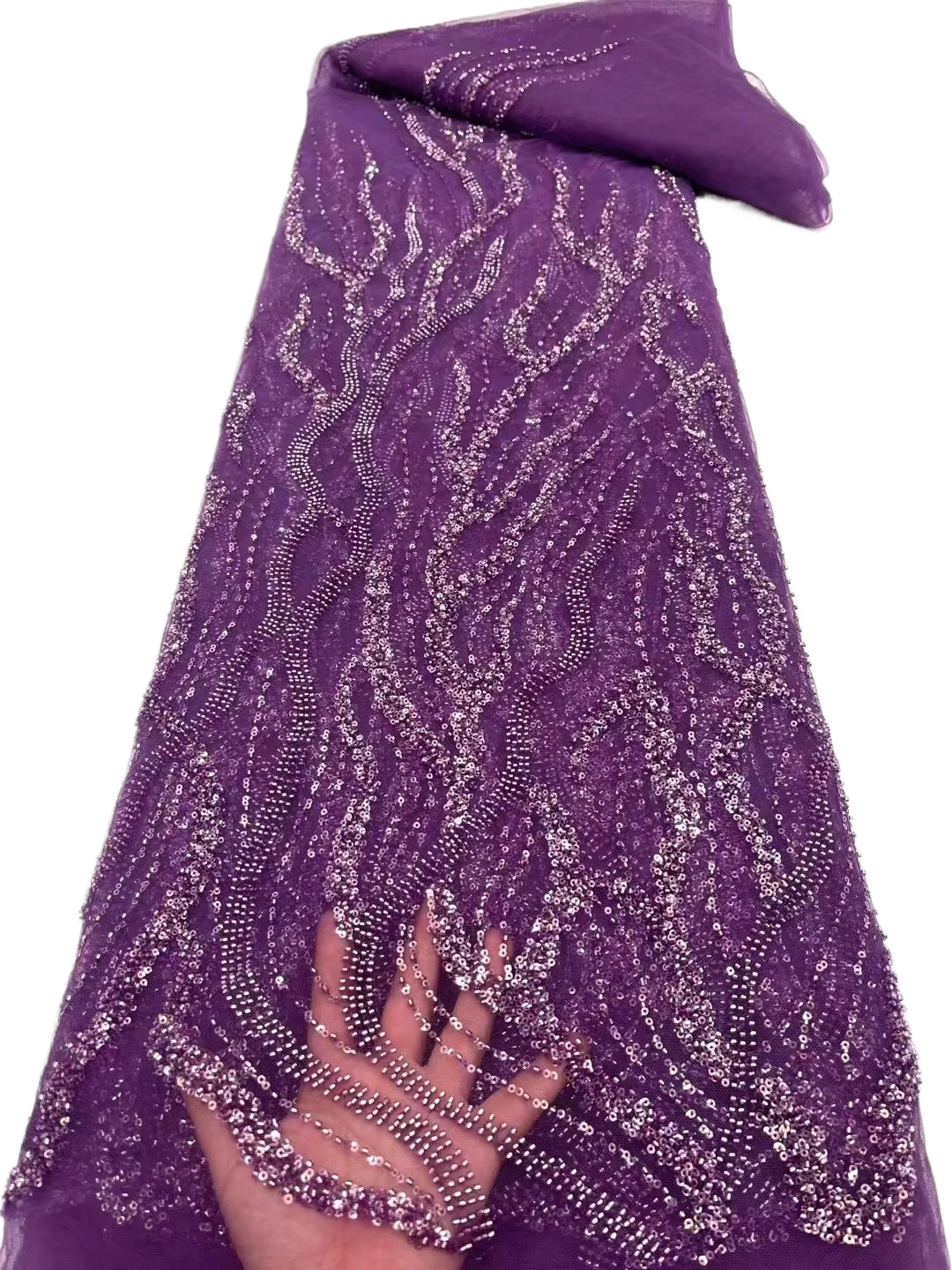 

5 ярдов тюлевой ткани с бисером и пайетками, высококачественная сетчатая кружевная ткань для элегантных свадебных платьев, вечерних нарядов, для шитья своими руками