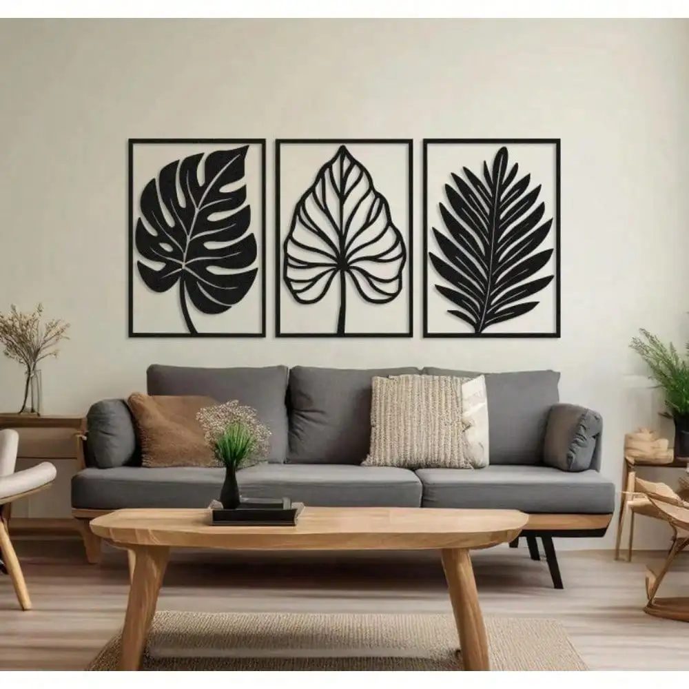 CIFbuy Iron Art Tropical Palm Leaves Wall Decor Botanical Hanging Sculpture Modern Nature Minimalist Living Room Bedroom