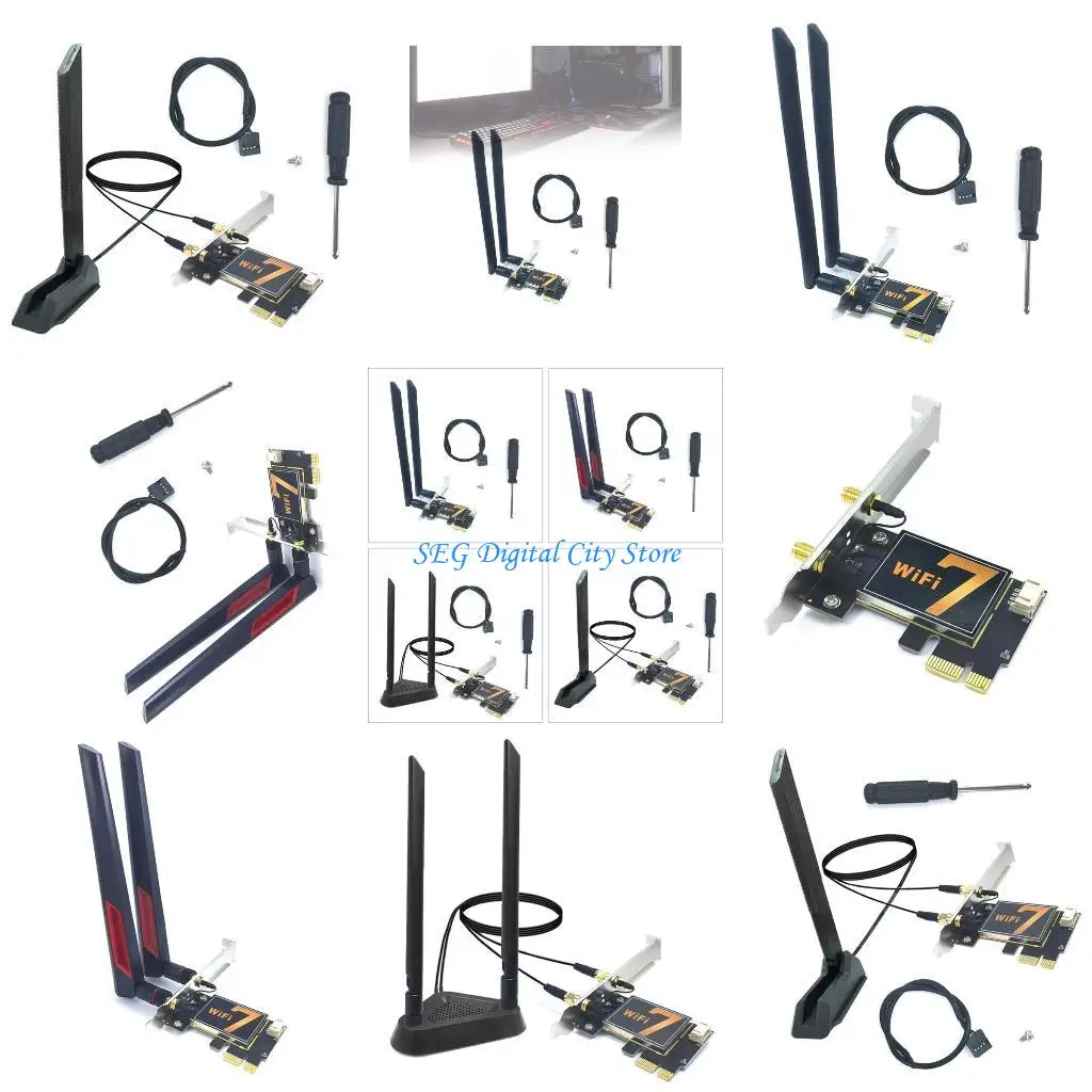 

U75B WiFi Adapters 5800Mbps BE200 Card 6GHz/5GHz/2.4GHz Networking Card for PC Desktop