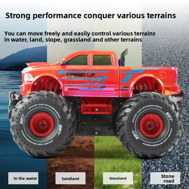 멋진 장난감 자동차 재미 있은 선물-새로운 28cm 대형 수륙 양용 4WD Rc 트럭, 등산 오프로드 Rc 자동차, 원격 제어 자동차, 소년을위한 장난감