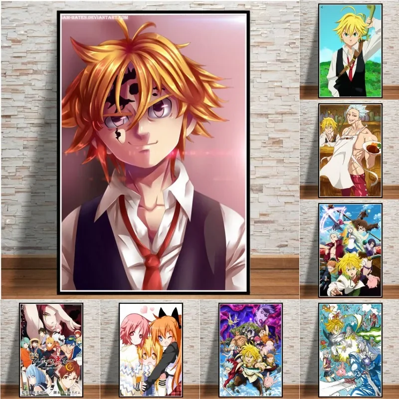 New THE Seven Deadly Sins Classic Japan Anime Comic Poster Wall Art Painting Canvas Picture Prints Living Home Room Decor