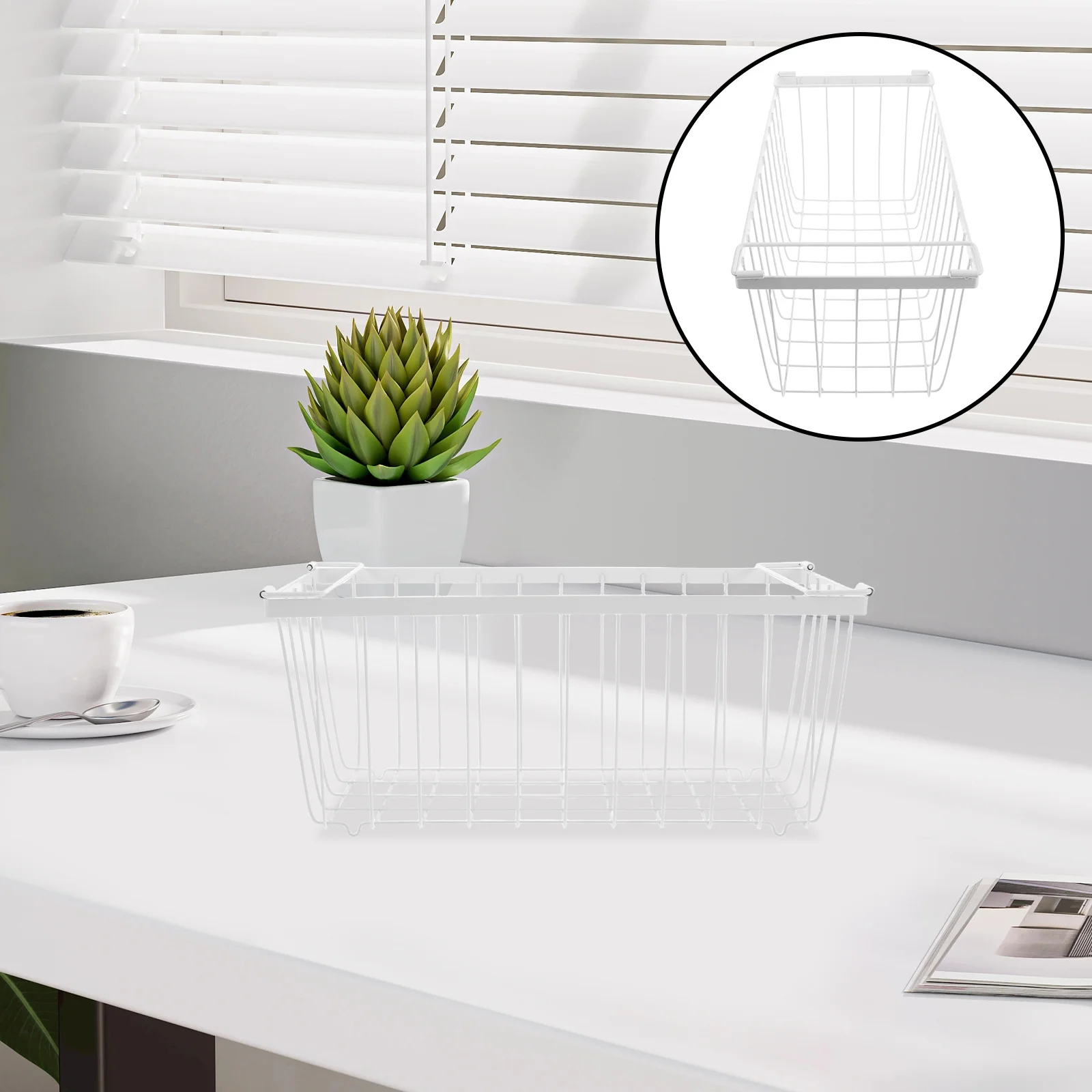 

Freezer Basket Multilayer Hanging Design Refrigerator Organizer Fridge Storage Bins Wire Pantry Divider Shelf Organizer