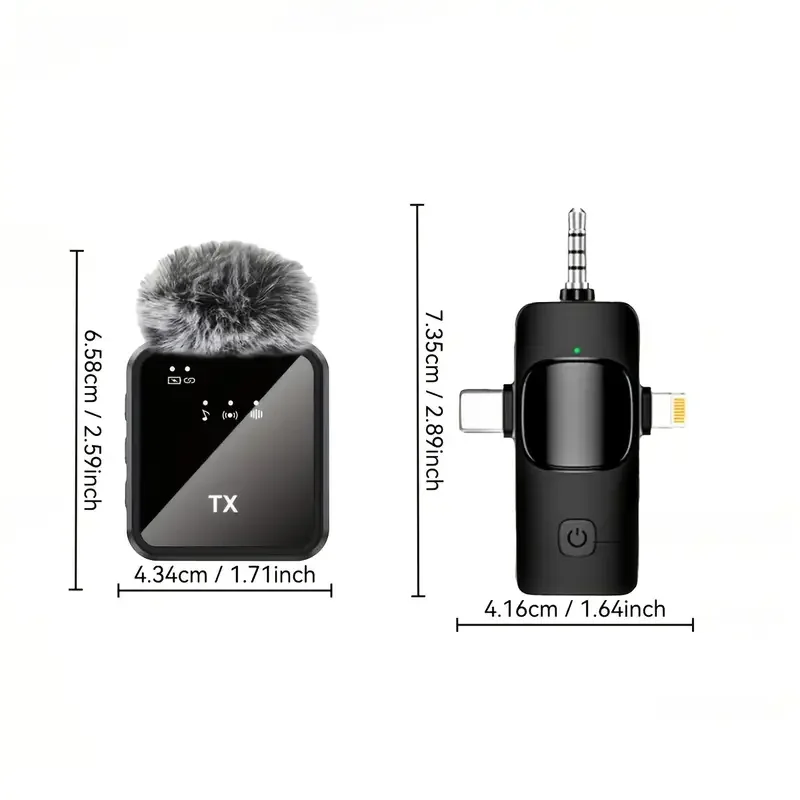 ميكروفون صغير ربطة عنق لاسلكية عالمية 3 في 1 مناسب لإلغاء الضوضاء النشط، ميكروفون طية صدر السترة مناسب لـ Tiktok، Youtube، مدونات الفيديو، المقابلات، البث المباشر