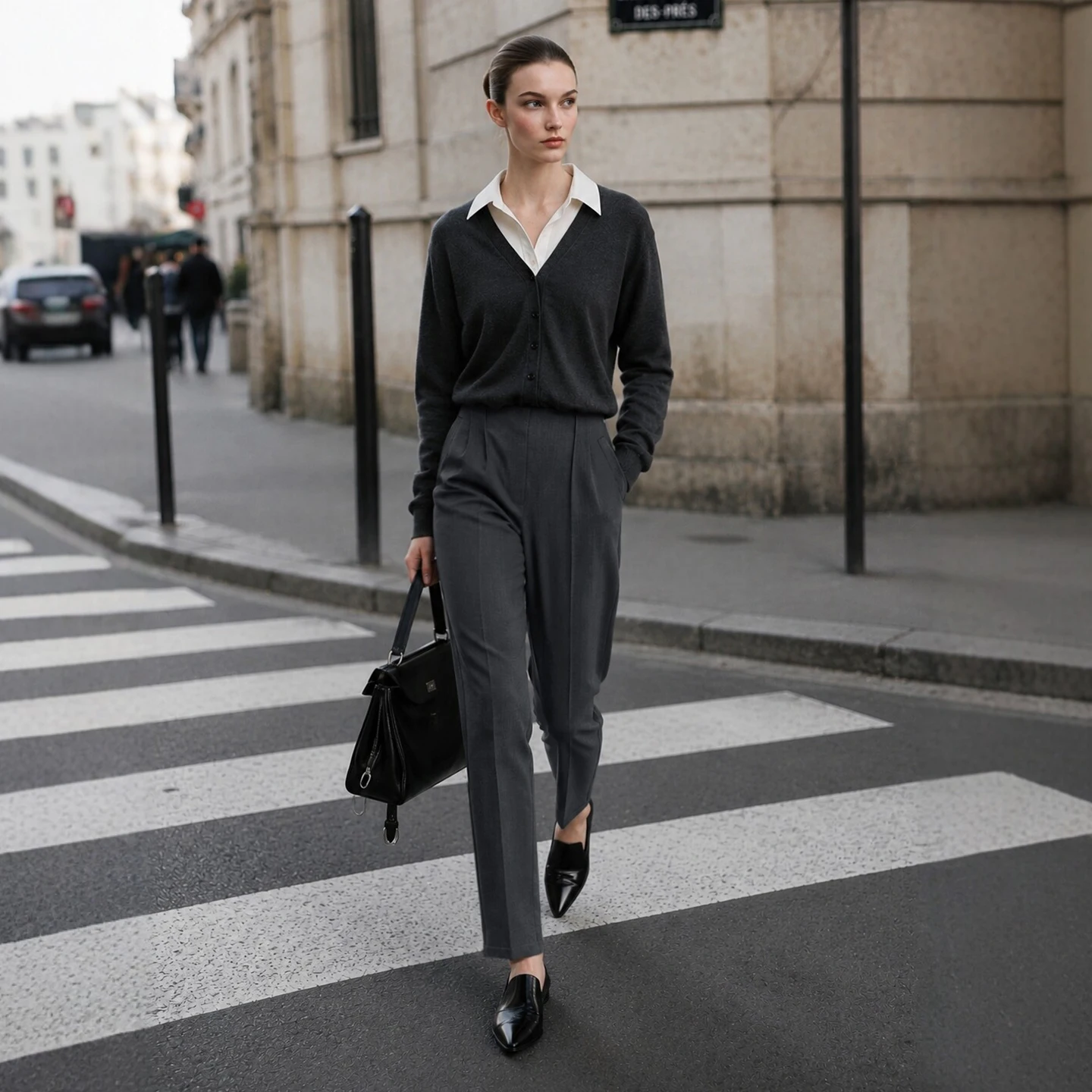 Amii Women's Tapered Cropped Pants Slimming Woman Ankle Trousers Sleek Business Casual 2026 Autumn New Female Clothing 12623116