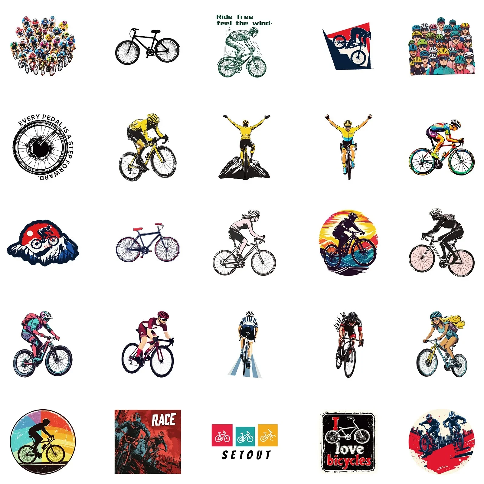50 Stück/Packung Coole Mountainbike MTB Graffiti Aufkleber Laptop Gitarre Gepäck Skateboard Auto Wasserdichte Coole Sticker Aufkleber Kinderspielzeug
