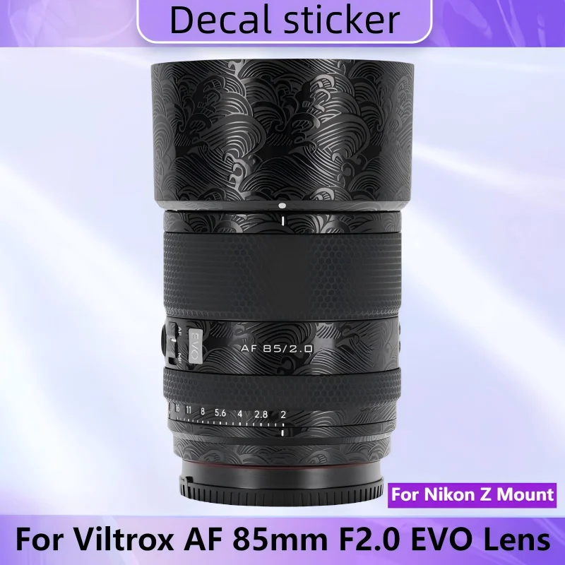 Para Viltrox AF85 F2 para Nikon Z pegatina de lente de montaje para Viltrox AF 85mm F2.0 EVO película protectora de lente 85 F2 EVO calcomanía de piel