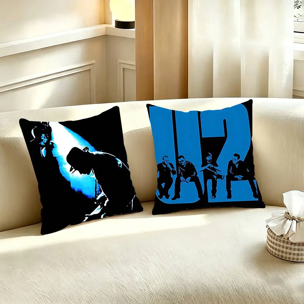 U-U2 Polyester Printed Pillow Cover Square 30 35 40 45 50 55 cm Soft for Sofa Bed Car Home Decor