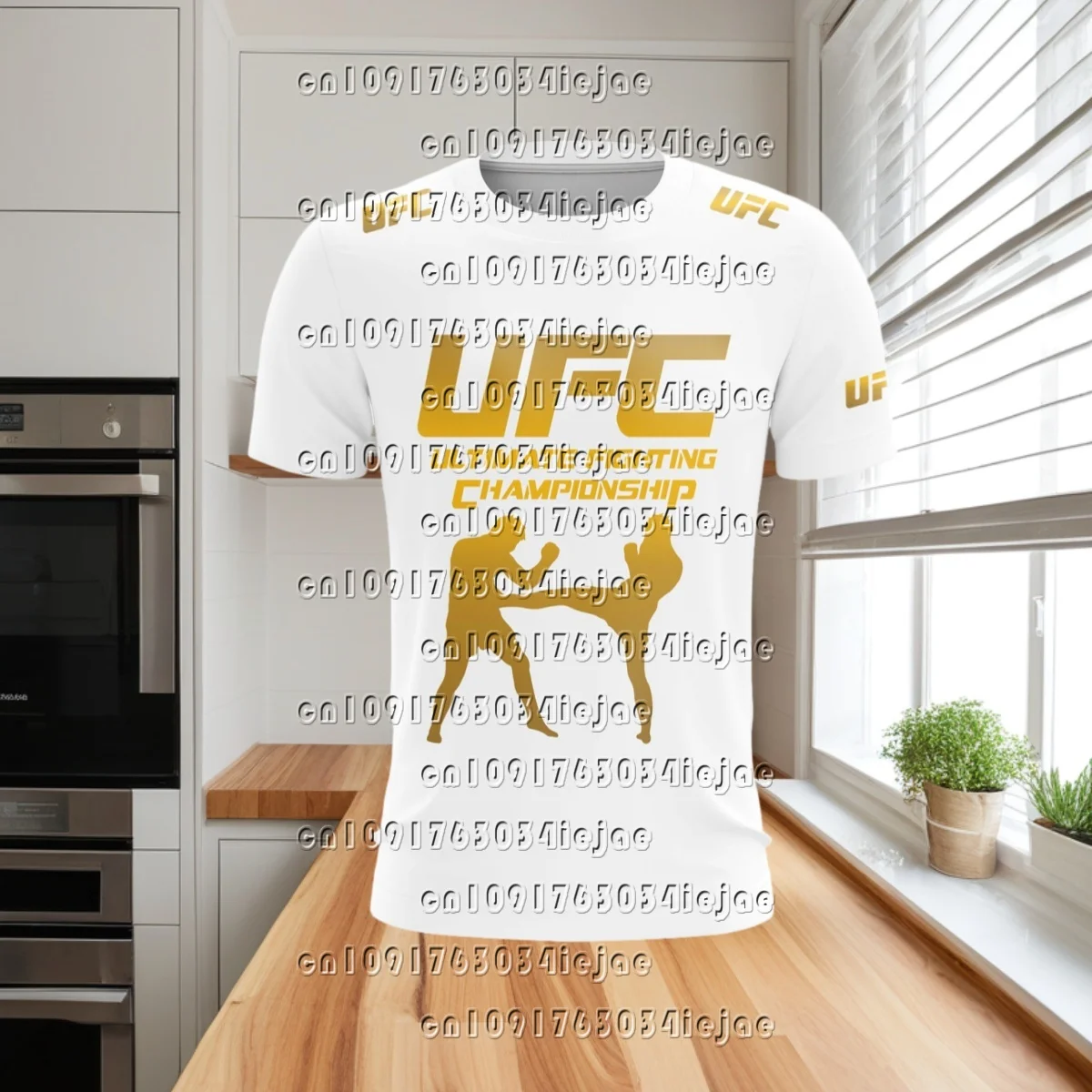 

UFC Fighting Summer Jersey New Fashion Men's 3D Printed Round Neck T-shirt Male Casual Sports Contrast Color Design Outwork Tops