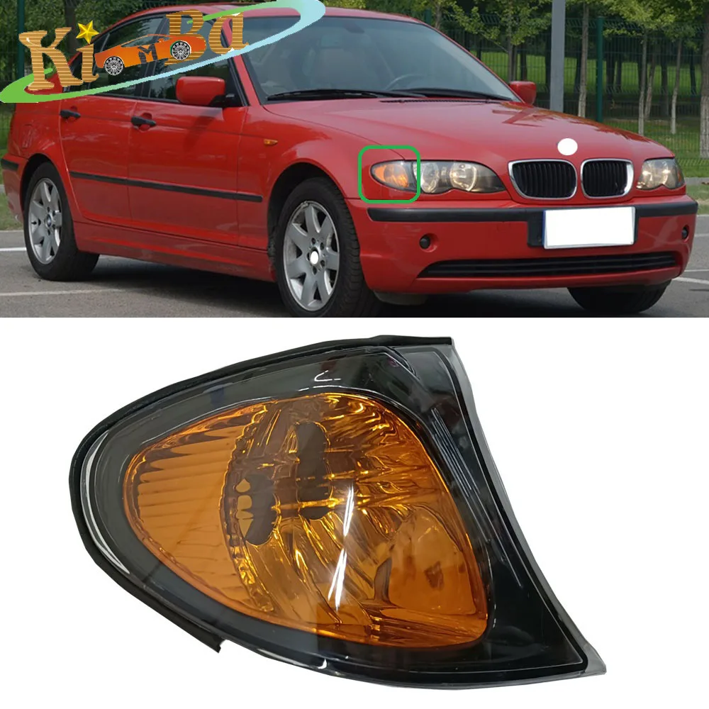 KIMBA Side Turn Signals Lamps Sidelights Corner Lights Clear Lens For BMW E46 3-Series 4DR 2002 2003 2004 2005 325i 330i