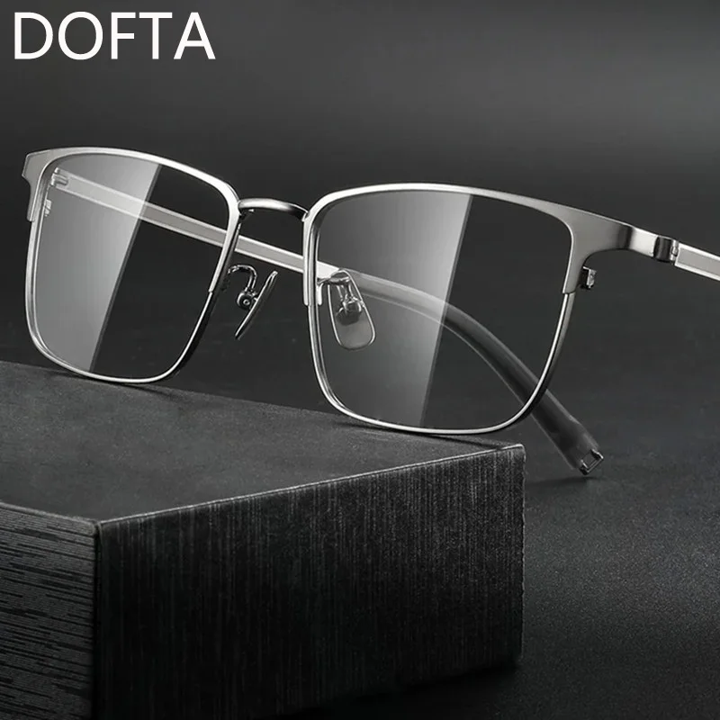 DOFTA Business Men's Optical Prescription Glasses Frame Square Myopia Hyperopia Progressive Big Size  Eyeglasses Frame