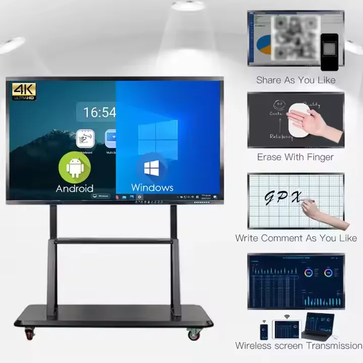 All-In-One 75 Inch Interactive Screen Multimedia Electronic Whiteboard Interactive LCD Panel