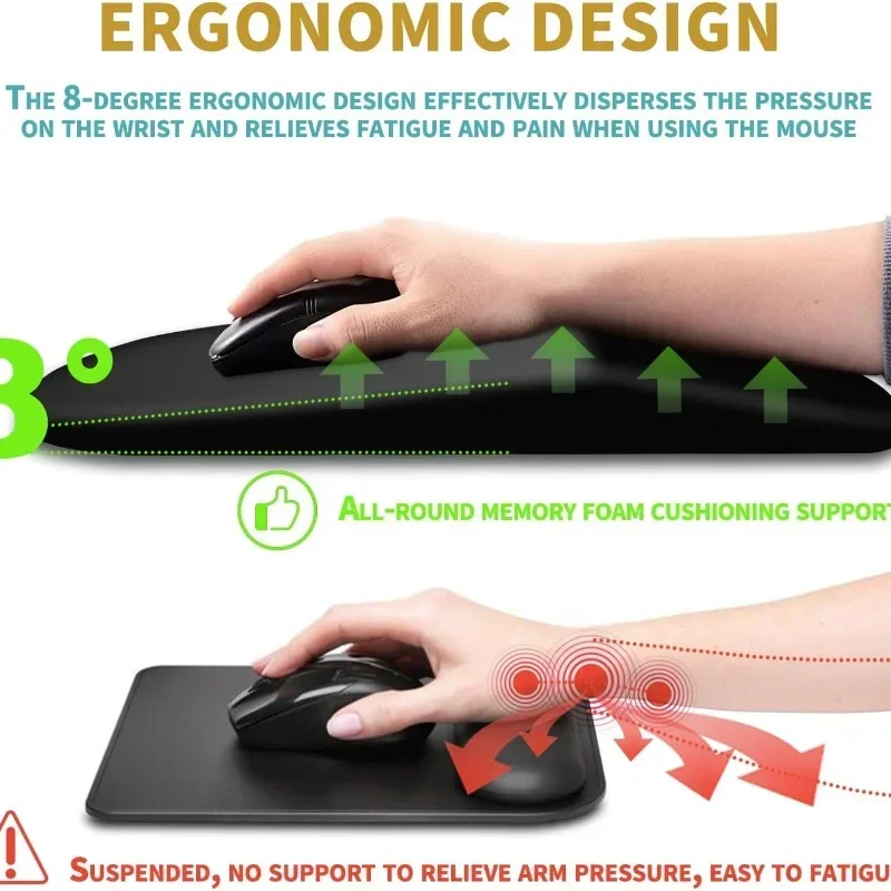 High-quality Tropical Pattern Wrist Rest Mouse Pad with 3D Memory Foam Non-slip and Ergonomically Designed for Office Relaxation