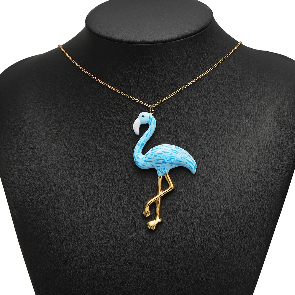 2 قطعة 304 الفولاذ المقاوم للصدأ المينا فلامنغو السحر قلادة ذهبية قاعدة ل القلائد أقراط لوازم الحرف والمجوهرات DIY بها بنفسك صنع السائبة