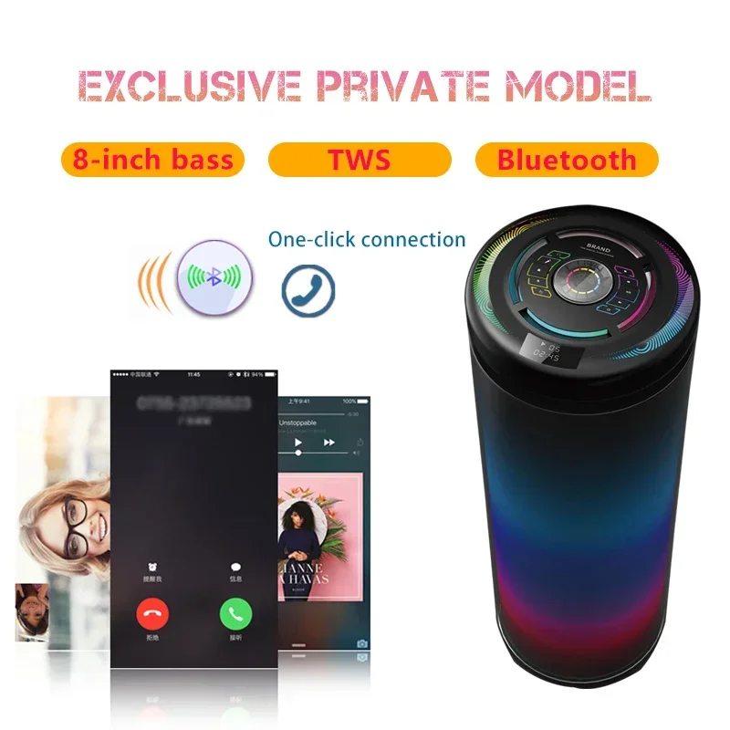 

2*8WOOFER+TWITTER Outdoor Portable Party Speaker LED RGB 7.4V 3600mAh USB\SD\FM\lBluetooth