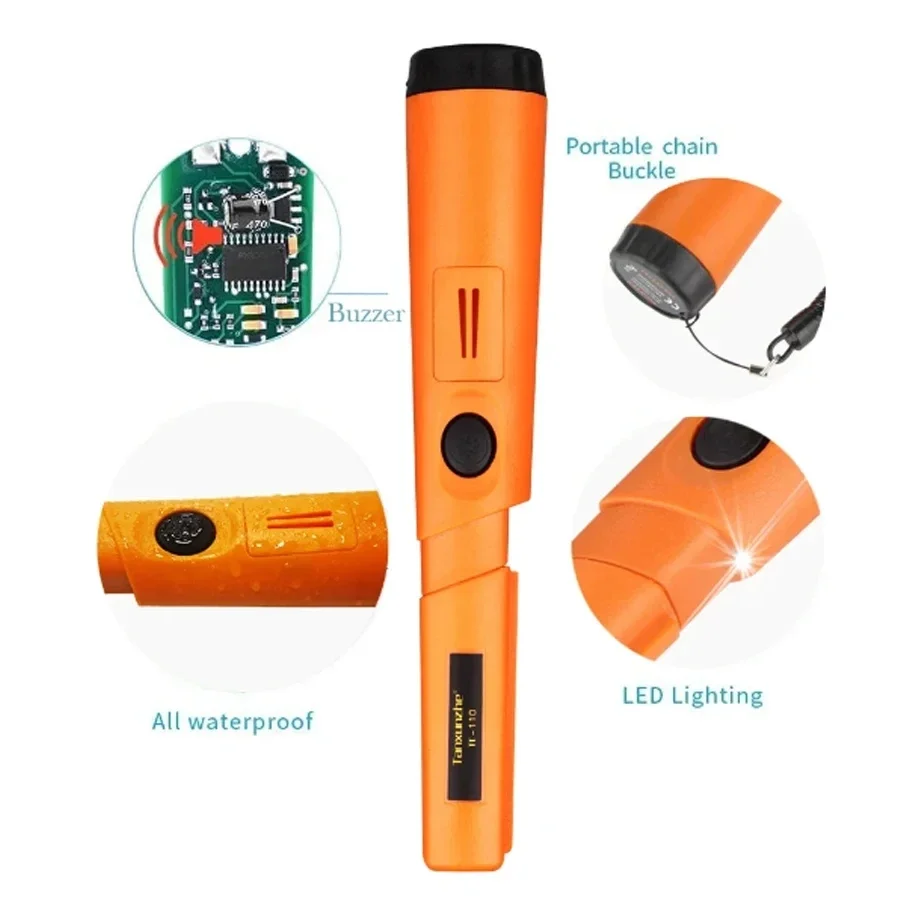 Portable TC-110 Metal Detector Pointer IP68 Waterproof Pinpoint GP-pointer Hand Held Metal Detector Positioning Rod Detector