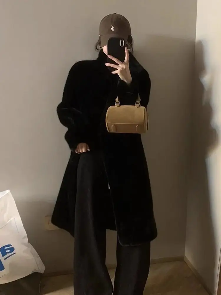 Casacos de jaqueta de pele sintética para meninas, casacos femininos puros inchados para noiva, mãe chique, macio, sedoso, cintura alta, algodão, acolchoado, aconchegante, confortável, cinched