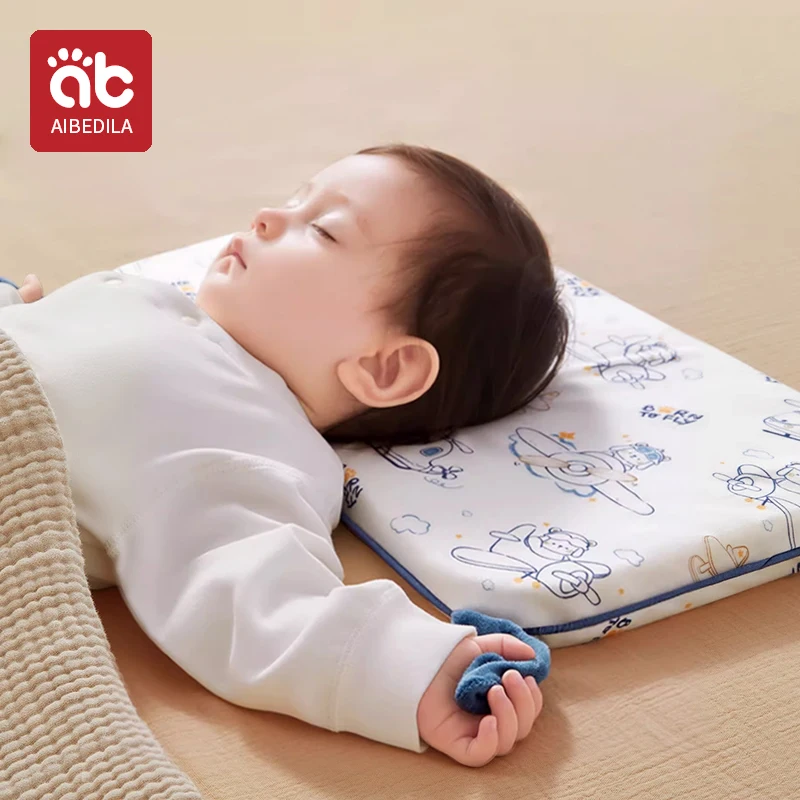 AIBEDILA Newborn Comfort Pillows almohada With Hand Grab Aid Sleep Pillows Machine Washable Silicone Staged Grow Up Baby Pillow