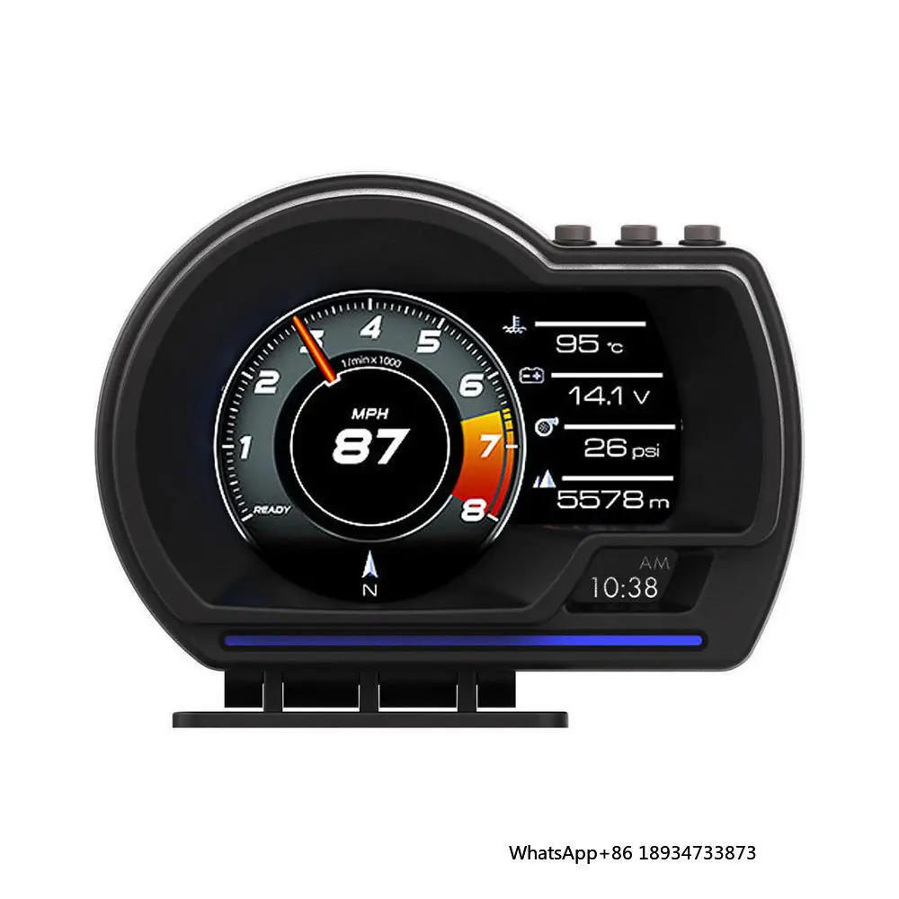 OBD&GPS Double Systems Meter Speedometer Head up Display Universal Smart Gauge Muti-function Gauge P6 GPS HUD Water Temp