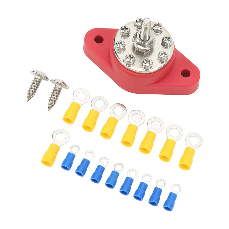 

M8 Power Distribution Terminal Block With 16 Terminal Flame Retardant Stable Performance Bus Bar Block Easy To Use