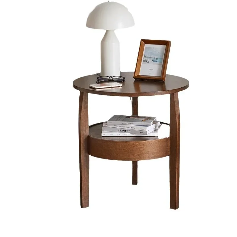 Factory Direct 2026 Creative Corner Table Balcony Casual Coffee Solid Wood Side Nordic Simple Solid Wood Living Room Small Round