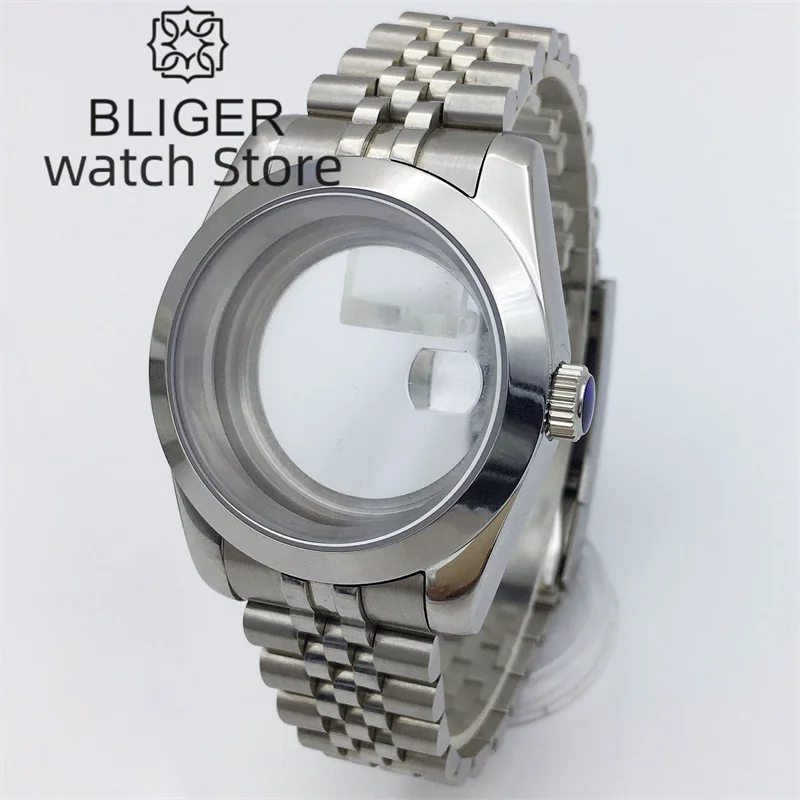 BLIGER 36mm/40mm Silver Stainless Steel Case Sapphire Glass Fit NH34 NH35 NH36 ETA2824/36 PT5000 Mingzhu DG Miyota8205 Movement