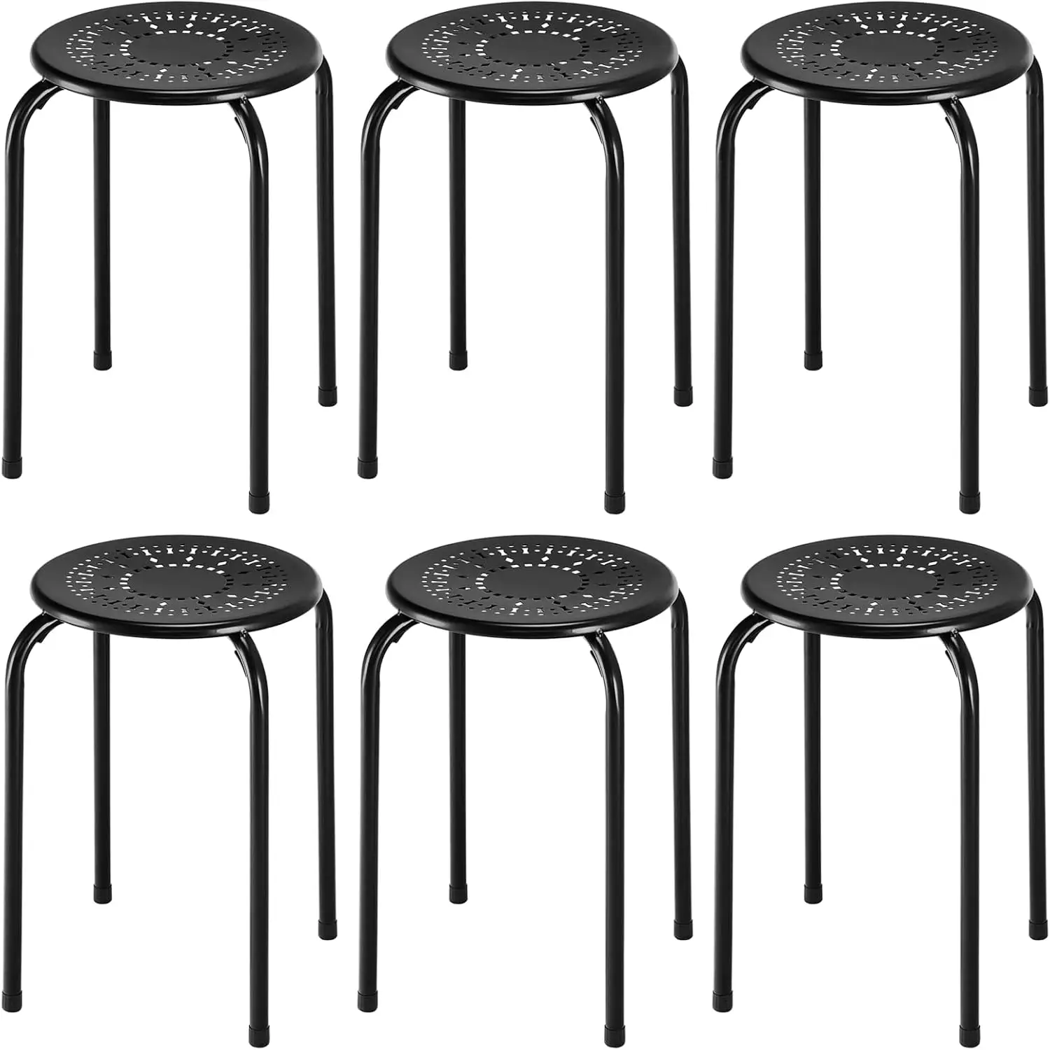 

Backless School Stools with Daisy Design, Round Classroom Decoration Stools Set of 6 for Kids Children Students