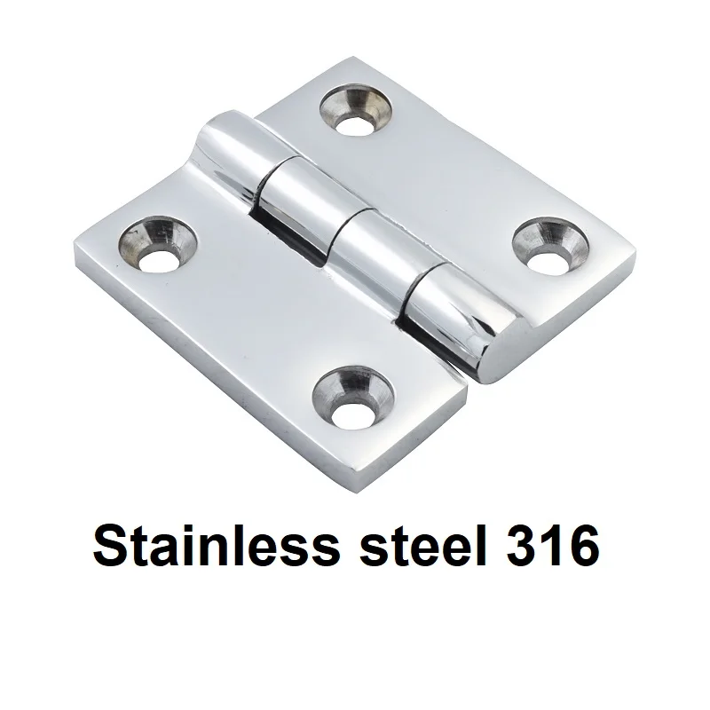 2PCS 316 Stainless Steel Butt Hinge With 4 Holes 38mm 50mm Mirror Polish Heavy Duty Marine Boat Hardware Hinges