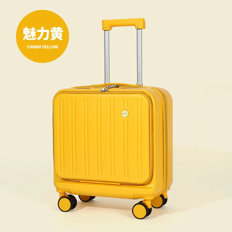 (008) Front opening luggage 20-inch cabin luggage new charging cup holder 24 multifunctional trolley case