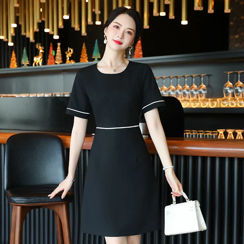 IZICFLY Summer New Style Dresses For Women Fashion Elegant Office Slim Business Tops Clothes Ladies Work Wear Black