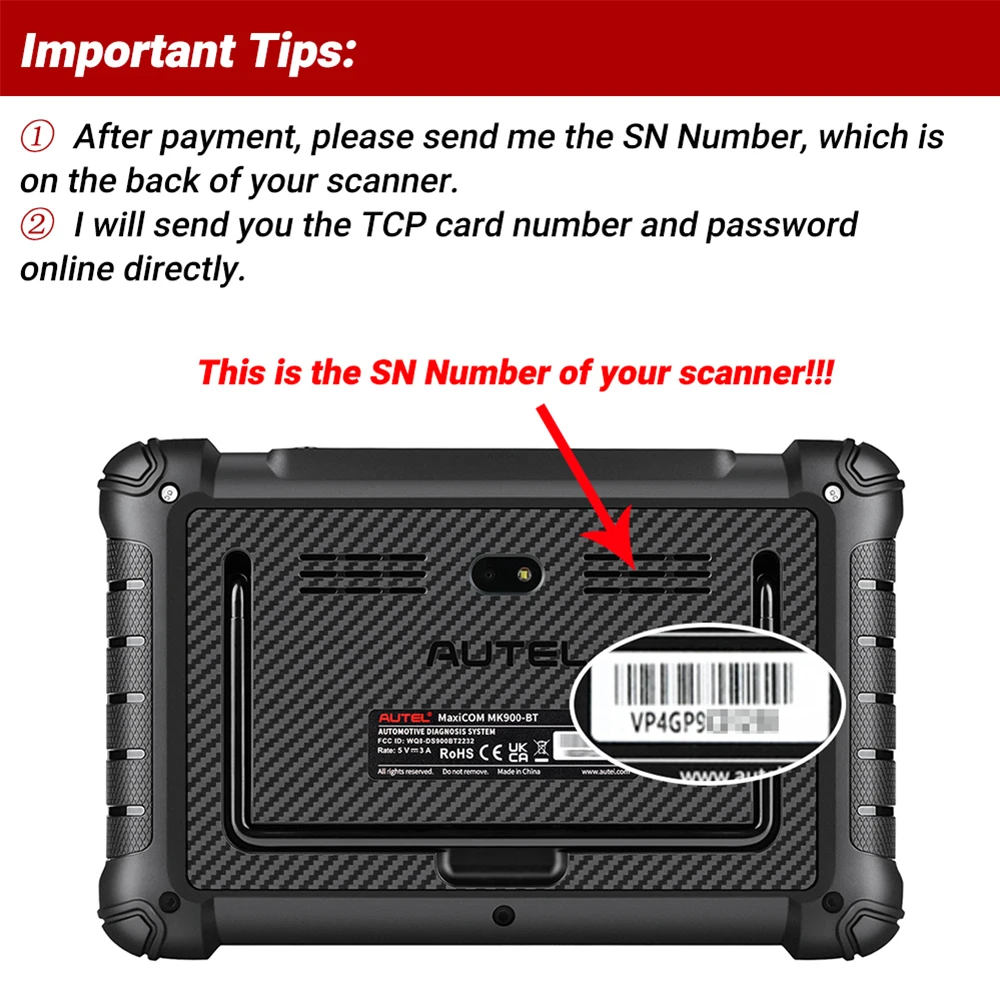 خدمة تحديث Autel لمدة عام لـ MK900-BT، MK900-TS، MP900-BT، MP900-TS، MX900 وMP900 اشتراك تحديث لمدة عام واحد
