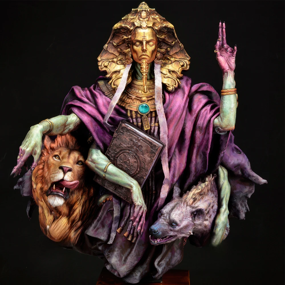 

Фигурка-бюст из смолы, GK, 1/12, волшебник, лев, волк, фэнтези-тематика, несобранный и неокрашенный набор.