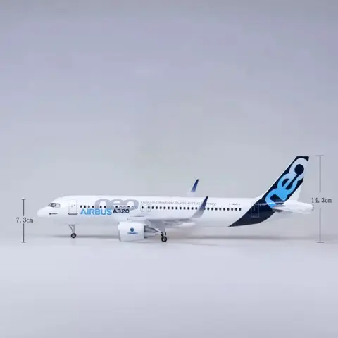 1/80 스케일 47 cm A320 프로토타입 Airlines 320 Neo 조명 및 바퀴 포함 다이캐스트 수지 항공기 모델 소장용 디스플레이 항목