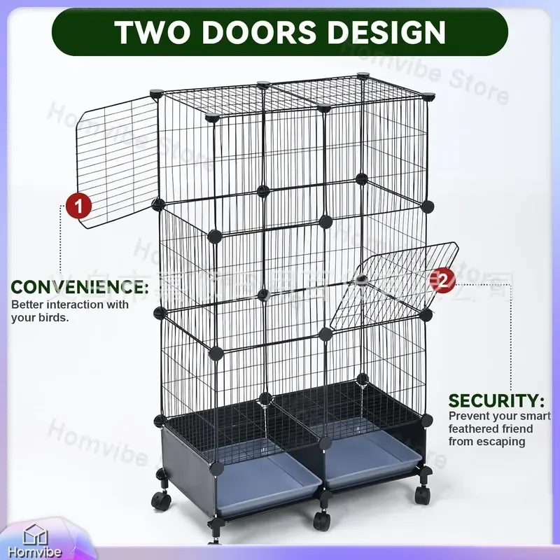 for Bird Cage Large Splash-proof Parrot Myna Thrush Tiger Skin Pearl Bird Special Luxury Landscaping Villa
