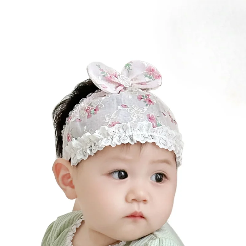 Summer Floral Baby Girls Empty Top Hat Fontanelle Tire Cap Cute Newborn Cotton Hat Infant Head Protection Headwear 1-15M