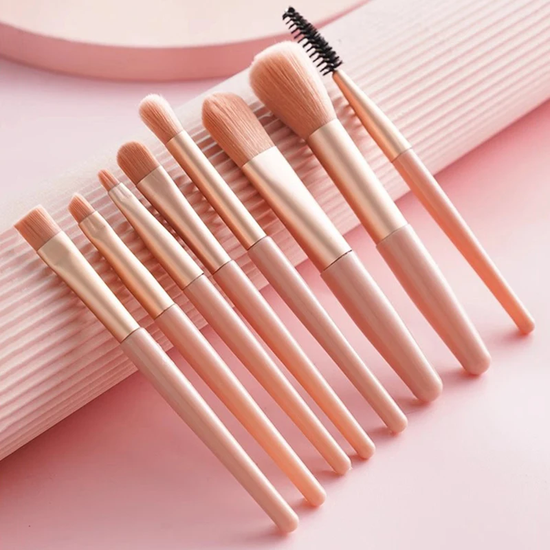 Portable 8Pcs Makeup Brush Set Soft Makeup Concealer Brush Blush Loose Powder Brush Eye Shadow Foundation Brush Beauty Tools