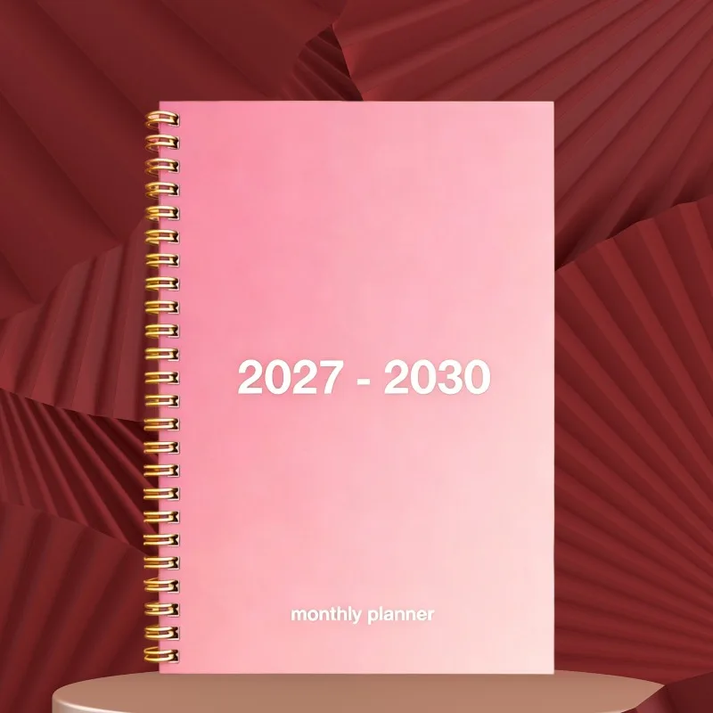 2027-2030 Monthly Planner Notebook, 4-Year Spiral Bound Calendar Planner, Long Term Monthly Agenda Book with Notes Section