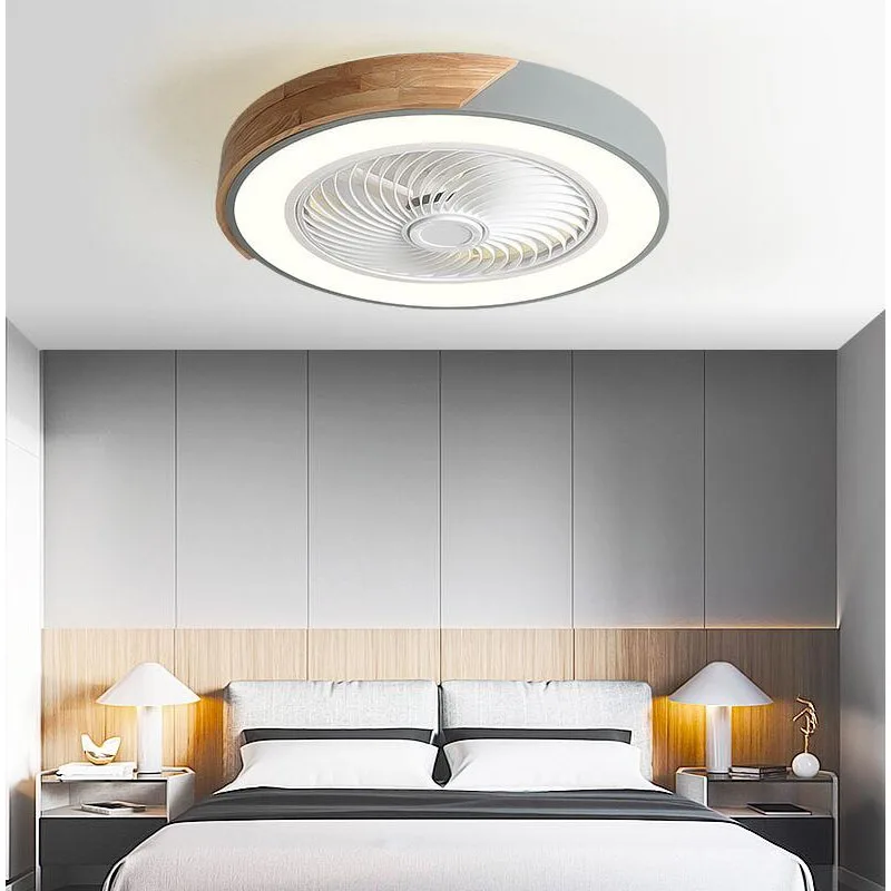 52CM Ceiling Fan Light Lamp 220V APP +Remote Control Fans Bedroom Dining Room Wood Ceiling Fan With Lights DC Green Ceiling Fan