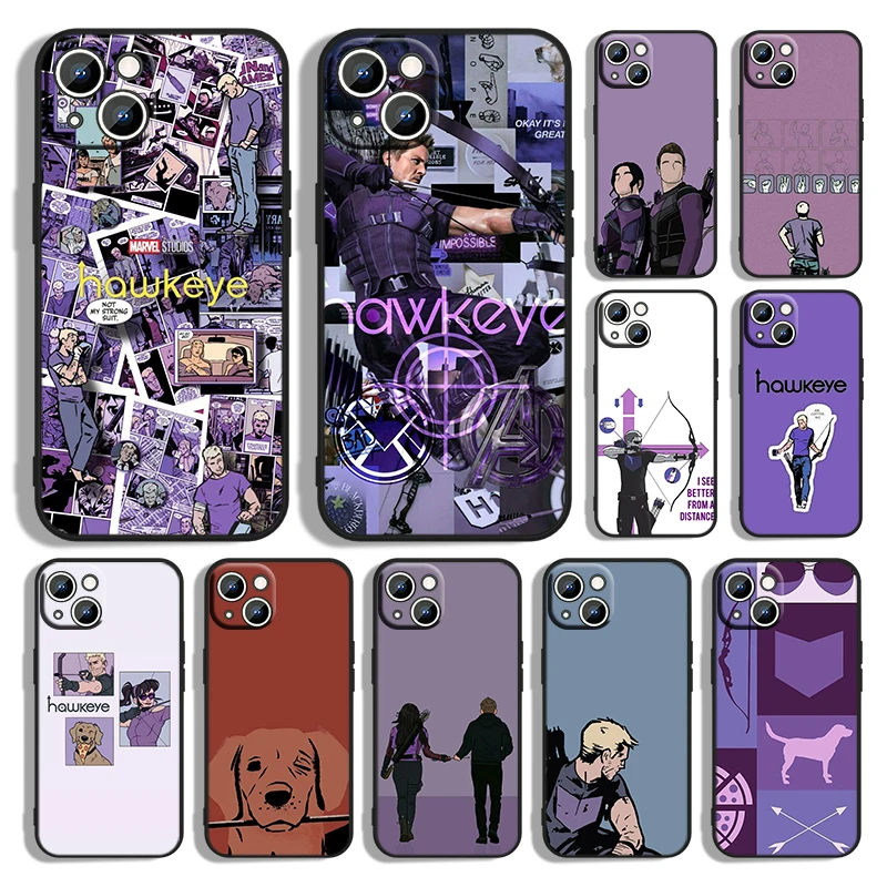 Marvel Hawkeye Phone Case For Apple iPhone 14 13 12 11 Pro Max mini XS XR X 8 7 6S 6 Plus Black Soft Funda Back Cover Coque