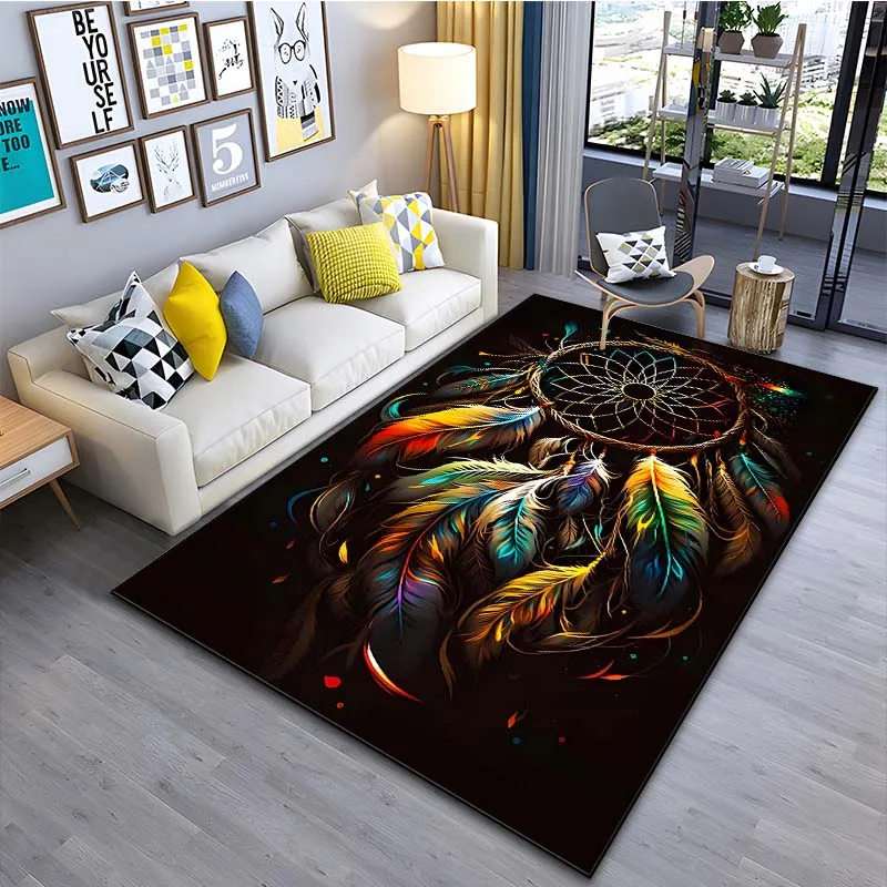 Native Dreamcatcher Art Print Carpet Rug for Living Room Bedroom Sofa Doormat Home Decor Kids Play Non-slip Floor Mat Area Rug