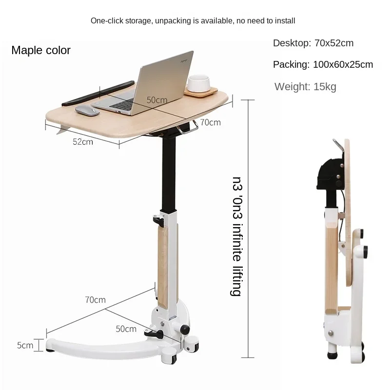 Foldable Mobile Desk Lift Desk Bedside Writing Small Apartment Study Desk